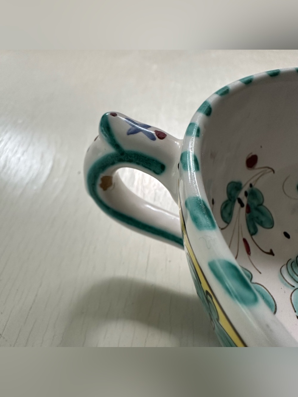 VTG Mid-Century Deruta Italian Majolica Ceramic Cups- Gallo Verde Pattern - Picture 11 of 11